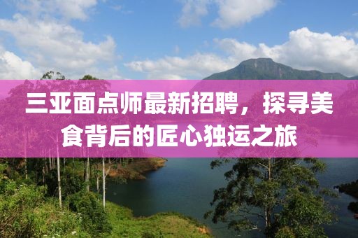 三亚面点师最新招聘，探寻美食背后的匠心独运之旅