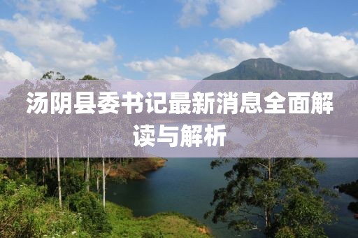 汤阴县委书记最新消息全面解读与解析