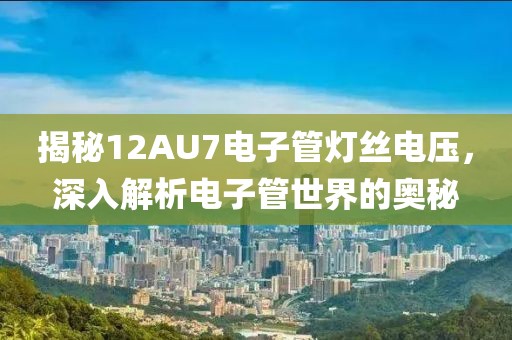 揭秘12AU7电子管灯丝电压，深入解析电子管世界的奥秘