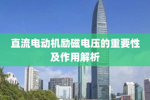 直流电动机励磁电压的重要性及作用解析
