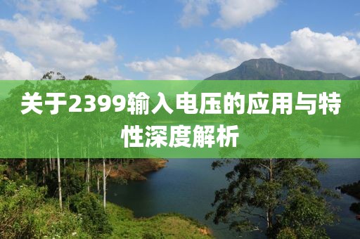 关于2399输入电压的应用与特性深度解析
