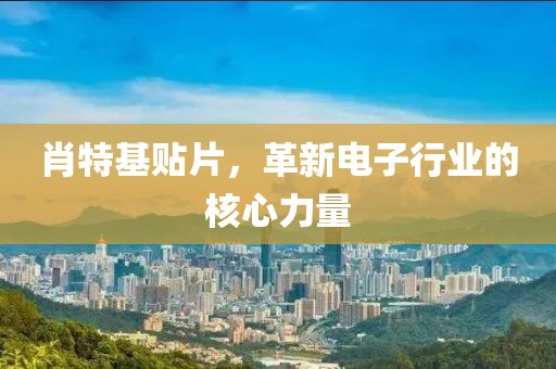 肖特基贴片，革新电子行业的核心力量