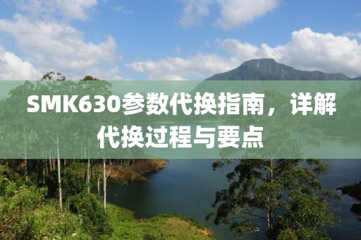 SMK630参数代换指南，详解代换过程与要点