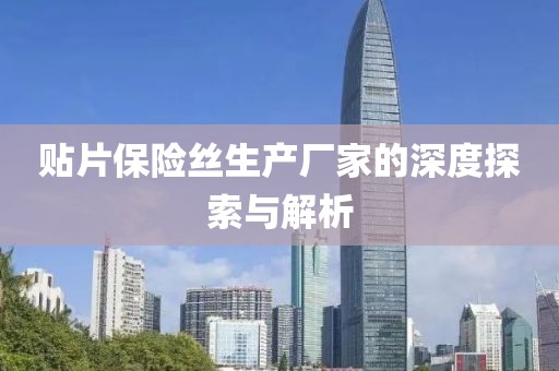 贴片保险丝生产厂家的深度探索与解析