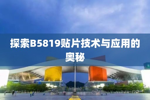 探索B5819贴片技术与应用的奥秘