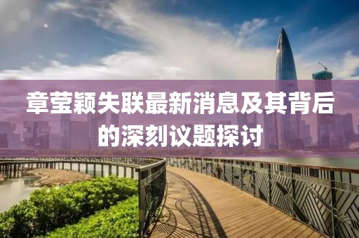 章莹颖失联最新消息及其背后的深刻议题探讨