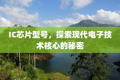 IC芯片型号，探索现代电子技术核心的秘密