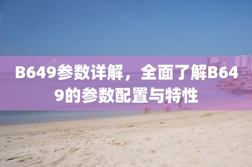 B649参数详解，全面了解B649的参数配置与特性