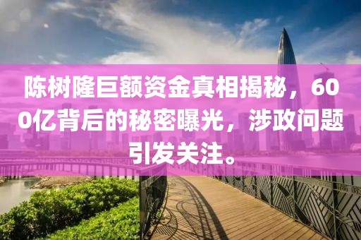 陈树隆巨额资金真相揭秘，600亿背后的秘密曝光，涉政问题引发关注。