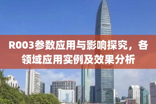 R003参数应用与影响探究，各领域应用实例及效果分析