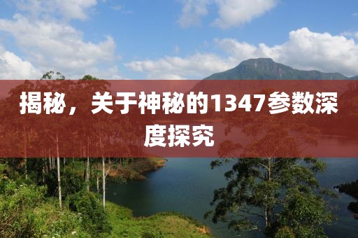 揭秘，关于神秘的1347参数深度探究