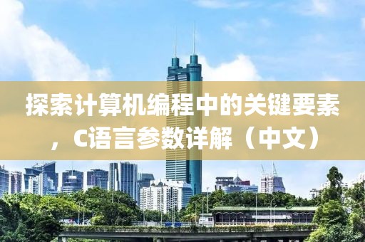 探索计算机编程中的关键要素，C语言参数详解（中文）