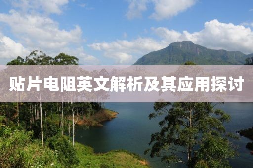 贴片电阻英文解析及其应用探讨
