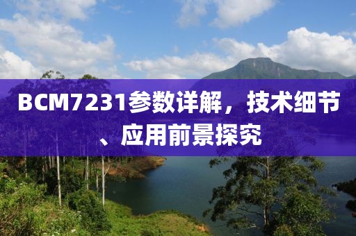 BCM7231参数详解，技术细节、应用前景探究