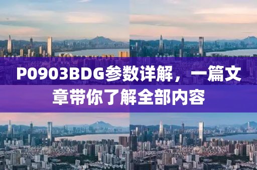 P0903BDG参数详解，一篇文章带你了解全部内容