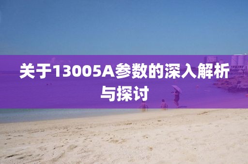 关于13005A参数的深入解析与探讨