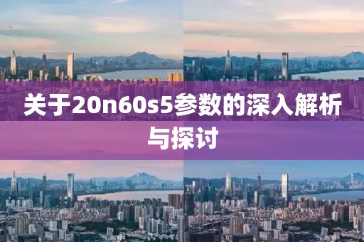 关于20n60s5参数的深入解析与探讨