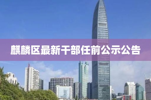 麒麟区最新干部任前公示公告