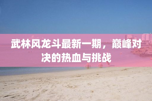 武林风龙斗最新一期，巅峰对决的热血与挑战