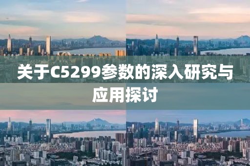 关于C5299参数的深入研究与应用探讨