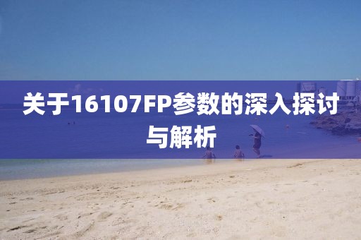 关于16107FP参数的深入探讨与解析