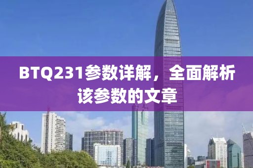 BTQ231参数详解，全面解析该参数的文章