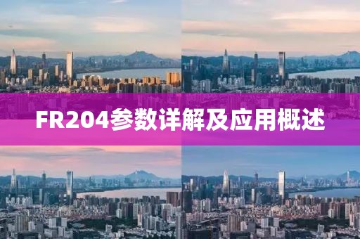 FR204参数详解及应用概述