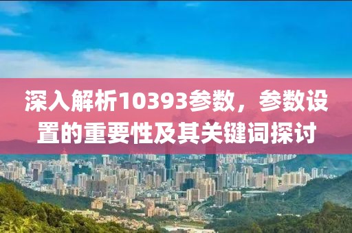 深入解析10393参数，参数设置的重要性及其关键词探讨
