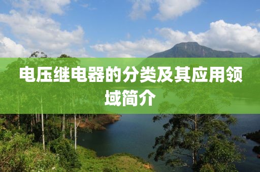 电压继电器的分类及其应用领域简介