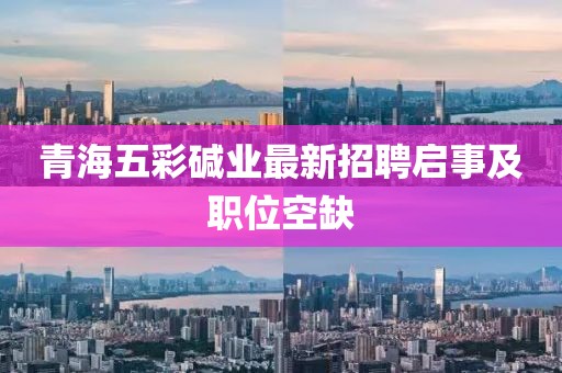 青海五彩碱业最新招聘启事及职位空缺