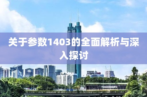 关于参数1403的全面解析与深入探讨