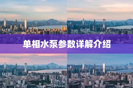 单相水泵参数详解介绍