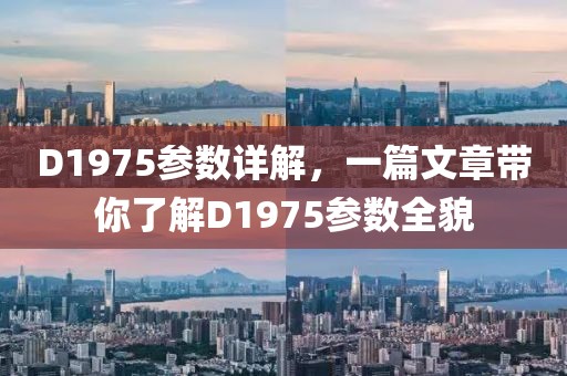 D1975参数详解,一篇文章带你了解D1975参数全貌