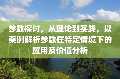参数探讨,从理论到实践,以案例解析参数在特定情境下的应用及价值分析