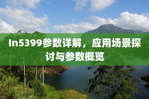 In5399参数详解，应用场景探讨与参数概览