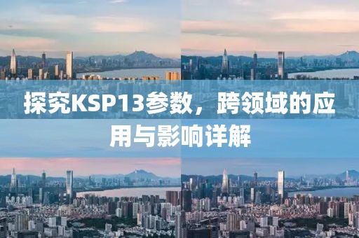 探究KSP13参数，跨领域的应用与影响详解