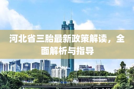 河北省三胎最新政策解读，全面解析与指导