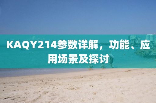 KAQY214参数详解，功能、应用场景及探讨