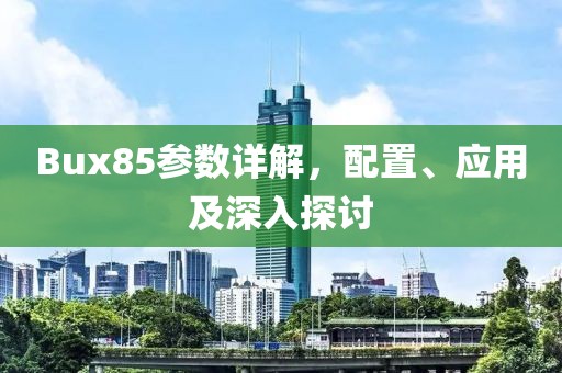 Bux85参数详解，配置、应用及深入探讨