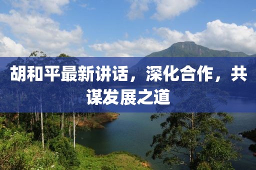 胡和平最新讲话,深化合作,共谋发展之道