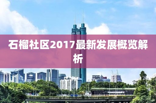 石榴社区2017最新发展概览解析