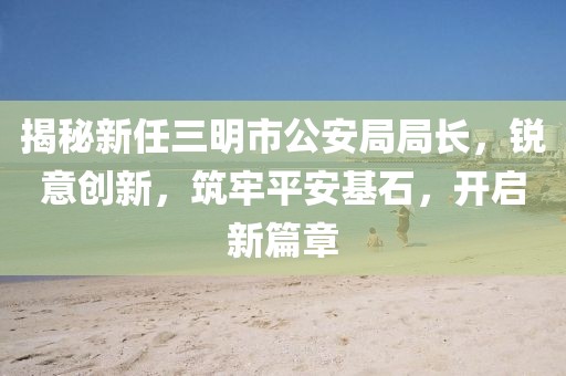揭秘新任三明市公安局局长，锐意创新，筑牢平安基石，开启新篇章