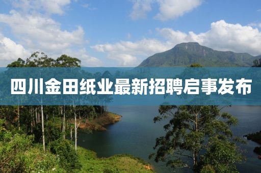 四川金田纸业最新招聘启事发布