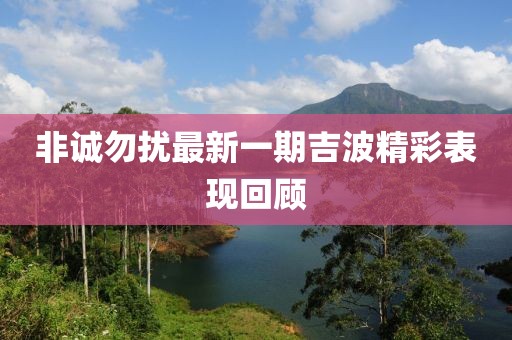 非诚勿扰最新一期吉波精彩表现回顾